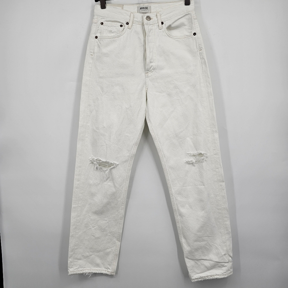 NWT Agolde 90s Mid Rise Loose Fit White Jeans Women’s Size 25 Vintage Inspired - Picture 1 of 6